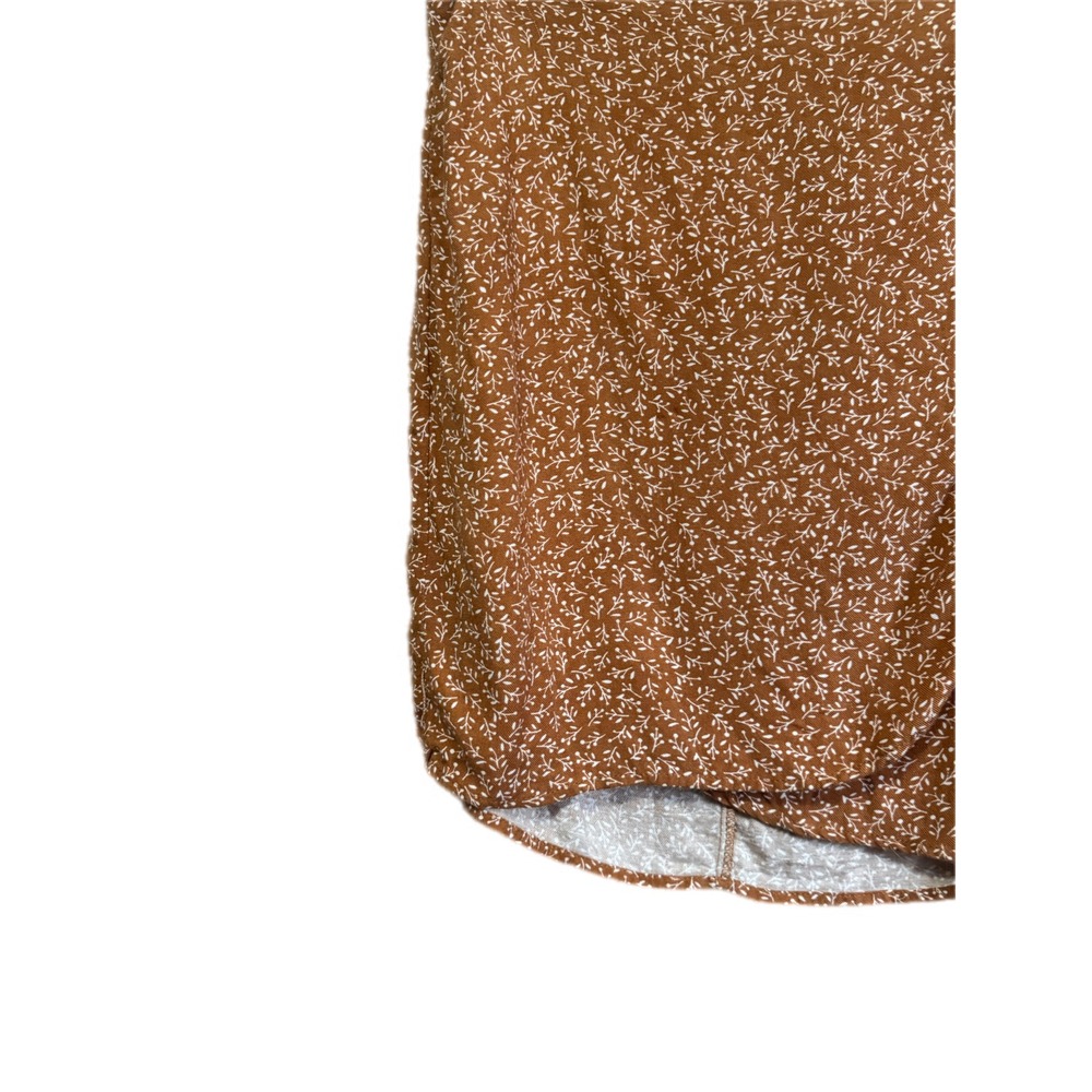 Copper Key Wrap Skirt Womens Large Brown Floral CJ6238LW Side Tie Rayon - Picture 6 of 9